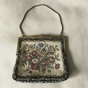Vintage Floral Tapestry Bag - Rare
